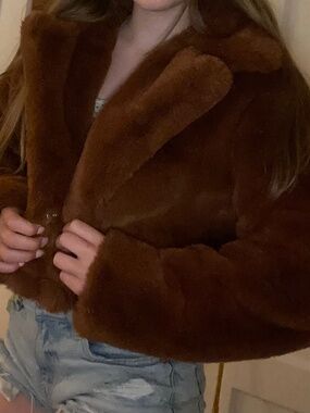 Forever 21 Rust Orange Fur Coat